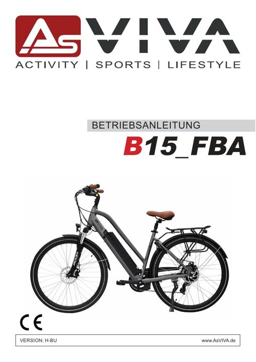 City E-Bike B15 – 28 inch – Grijs/Wit Bedienungsanleitung