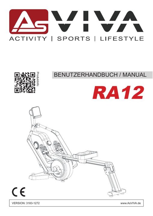 3D-roeimachine RA12 Rower Bedienungsanleitung