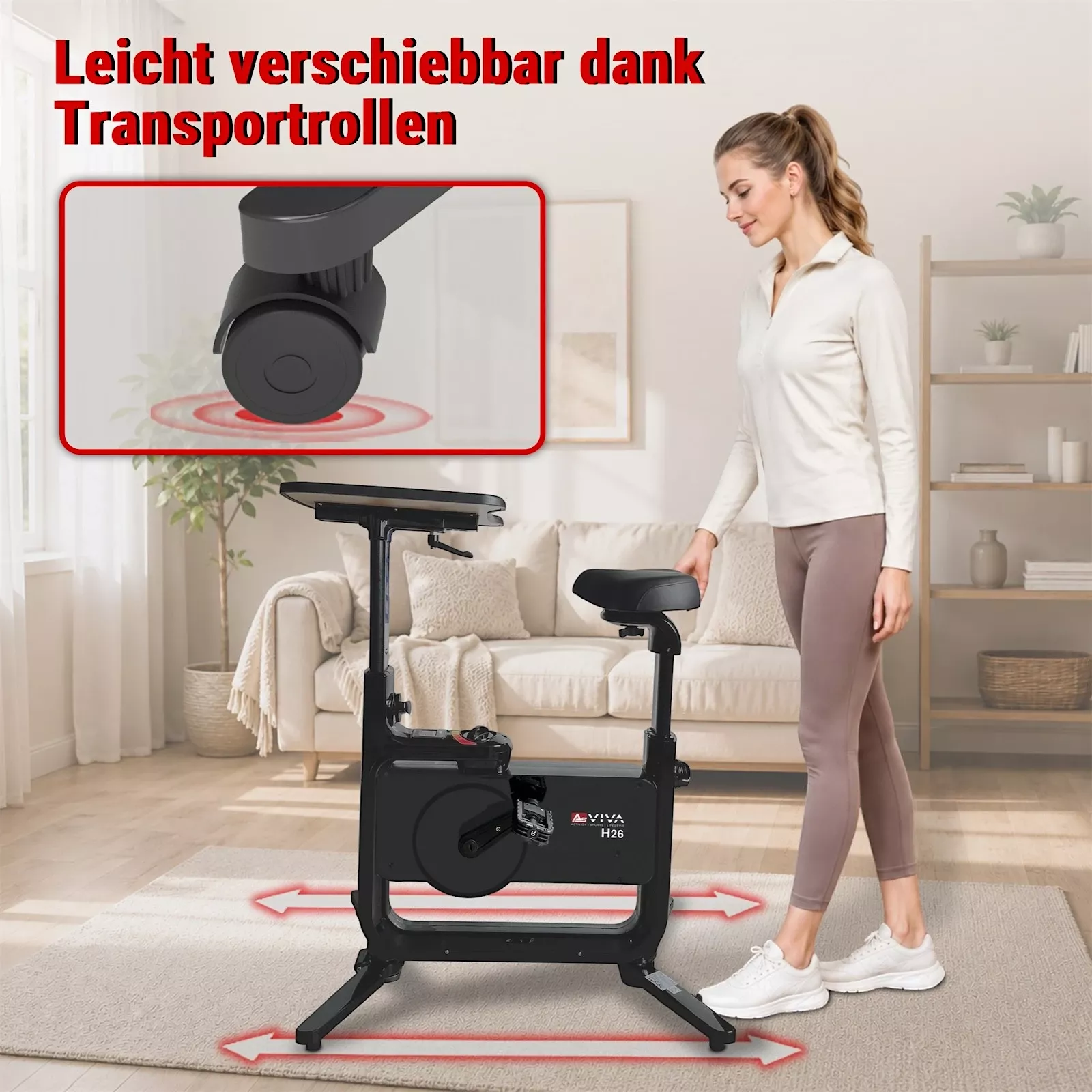 Eenvoudig te verplaatsen dankzij transportwielen