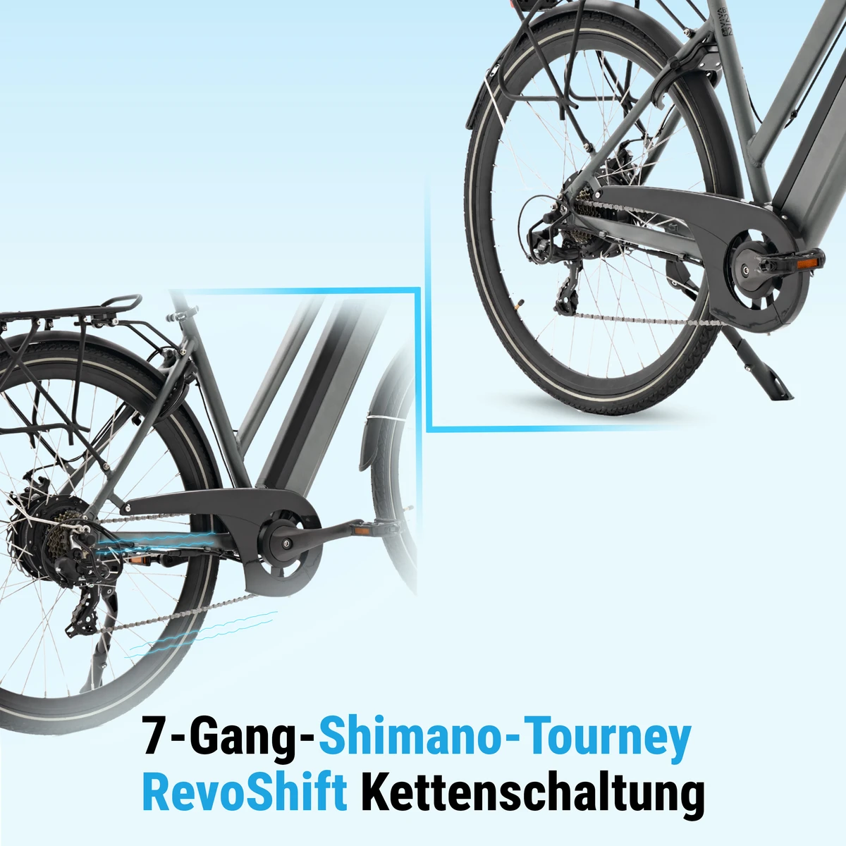 7-versnellingen Shimano Tourney RevoShift derailleurversnelling
