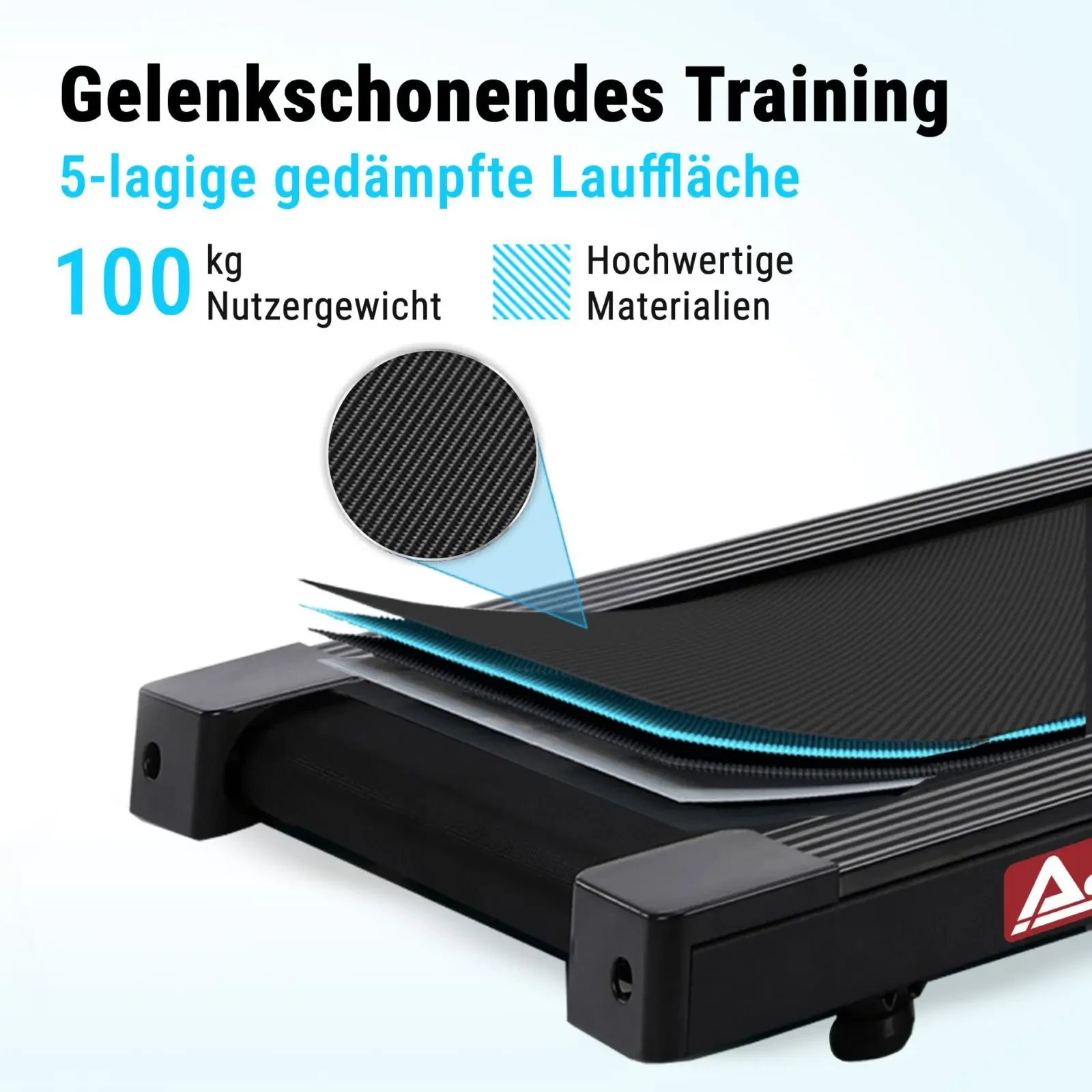 Gewrichtsvriendelijke training – 5-laags gedempt loopvlak