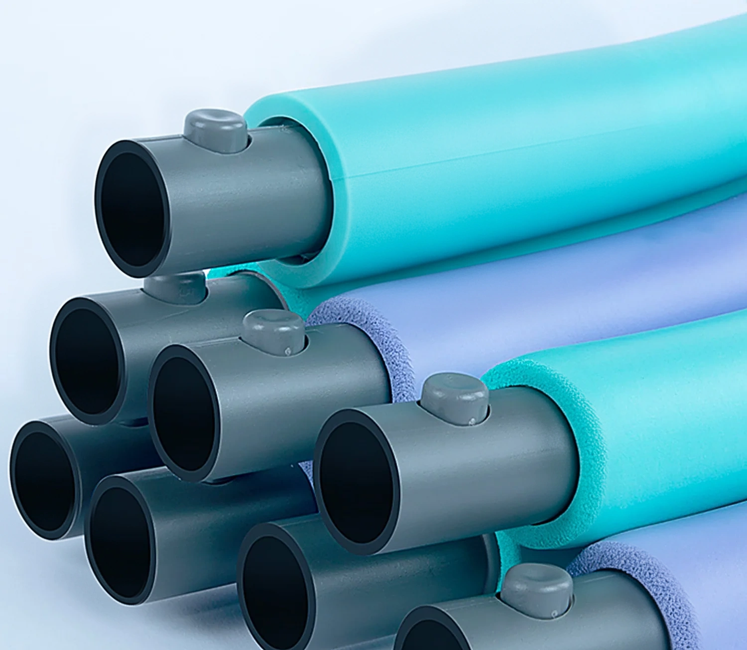 AsVIVA hoelahoep Twist HH1 – hoepeldelen met klikmechanisme, schuimstof coating