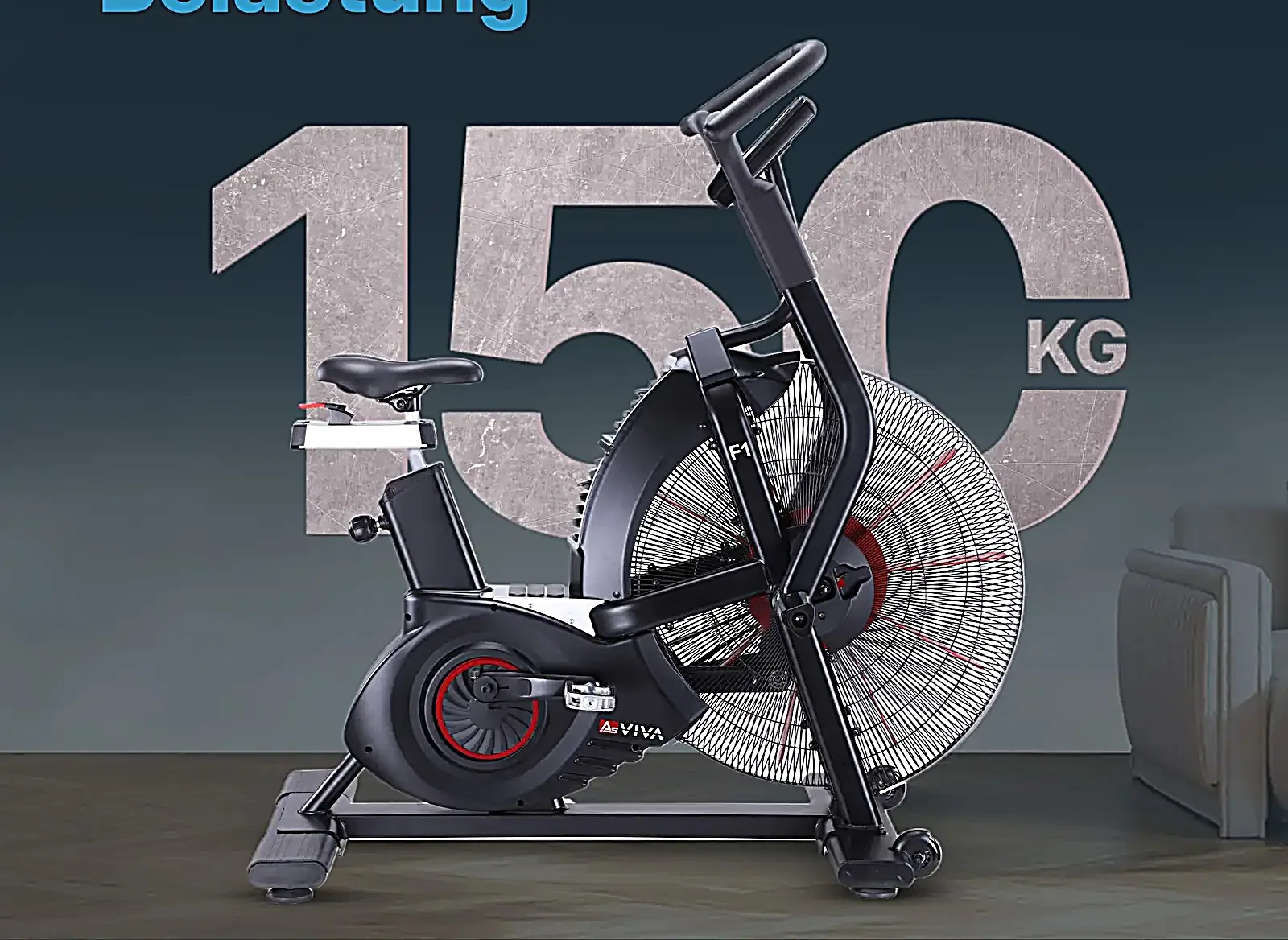 AsVIVA F1 airbike hometrainer – onderdelen en uitrusting in overzicht