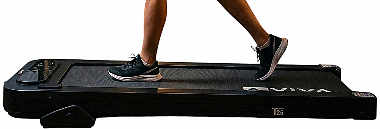 AsVIVA Walking Pad loopband Smart T25 – zijaanzicht met kenmerken in overzicht