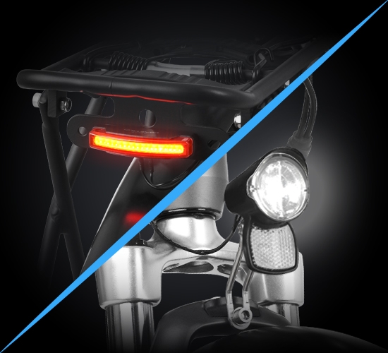 LED-voor- en achterlicht voor veilige ritten