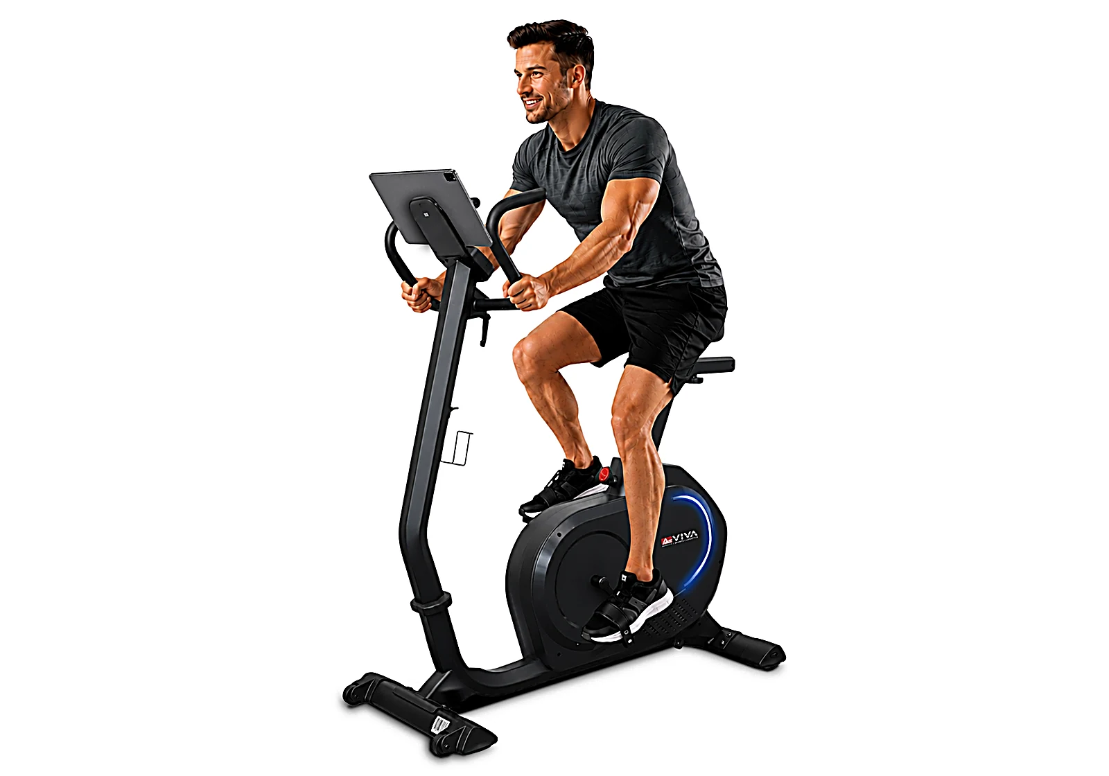 AsVIVA ergometer hometrainer LED H12 lage instap, zijaanzicht