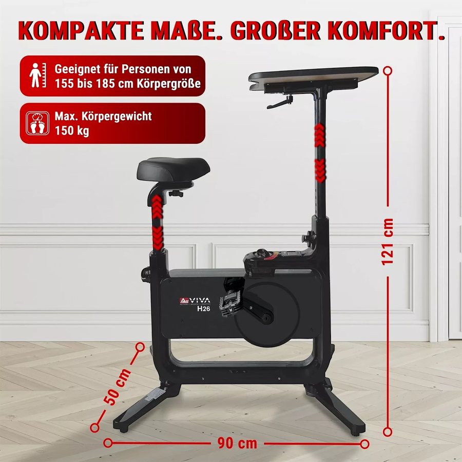 H26: voor een lichaamslengte van 155–185 cm, tot 150 kg