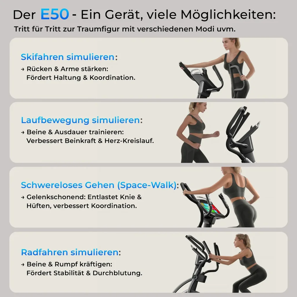 Crosstrainer Smart Stair Pro E50 – Ellipsentrainer Vorteile