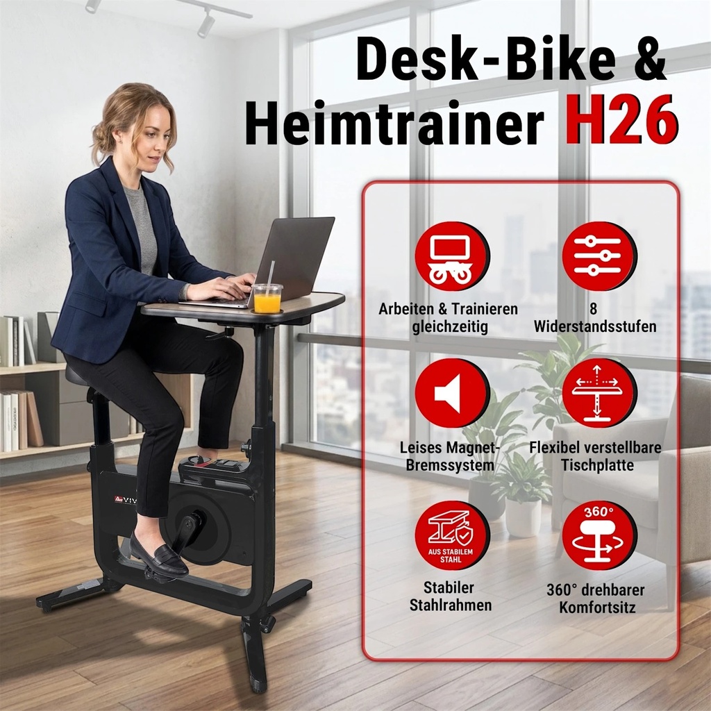 AsVIVA Desk-Bike & hometrainer H26 – Details