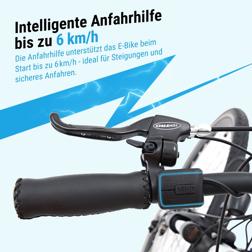 City E-Bike B15 – 28 Zoll – Grau/Weiß – Anfahrhilfe