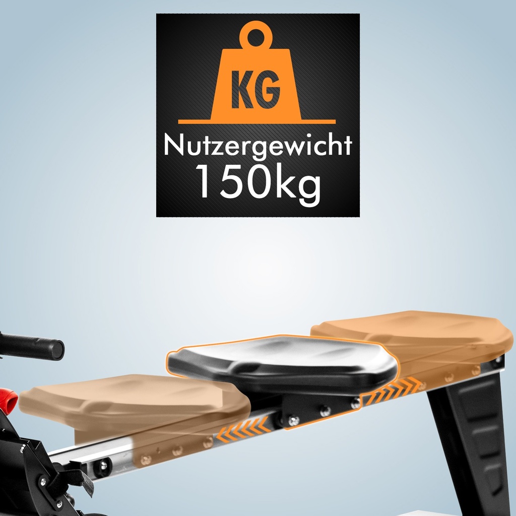 Rudergerät Magnetic Rower RA14 – 150 kg Benutzergewicht