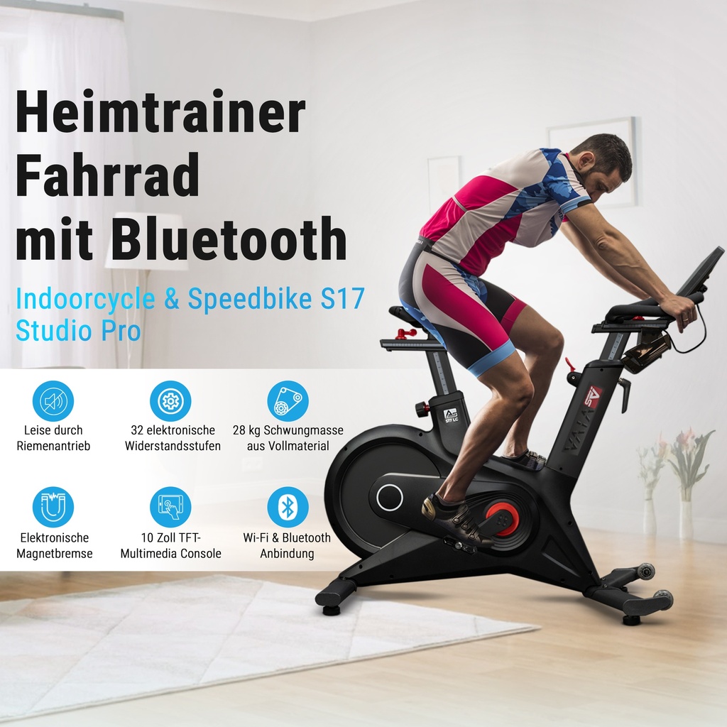 Detailweergave van de AsVIVA Indoor Cycle Speedbike Studio Pro S17