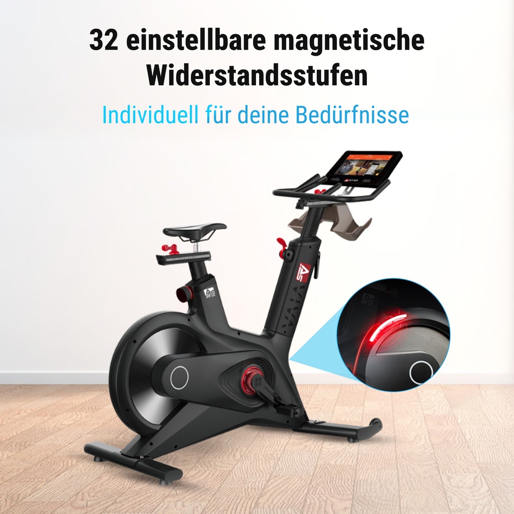 Traploos instelbare weerstandsniveaus van de AsVIVA Speedbike Studio Pro S17