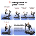 Zes verschillende trainingsmodi van de AsVIVA loopband T30 Pro Max Climb Marathon voor afwisselende training