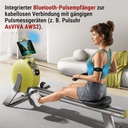 AsVIVA roeimachine RA20 met geïntegreerde Bluetooth-pulsontvanger voor hartslagbewaking tijdens de training