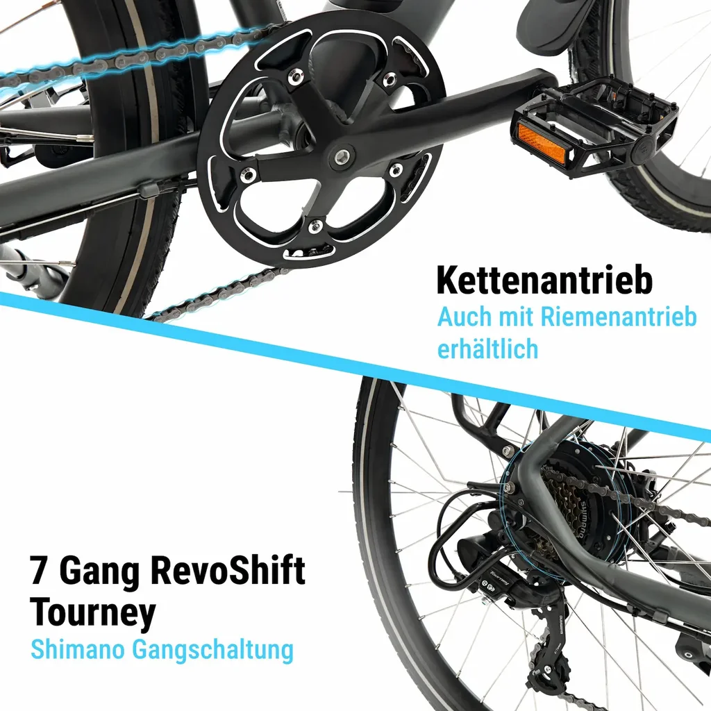 AsVIVA Urban City E-Bike BC1C – 28 inch – Kettingaandrijving