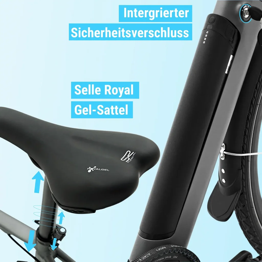 AsVIVA Urban City E-Bike BC1C – 28 inch – Veiligheidssluiting