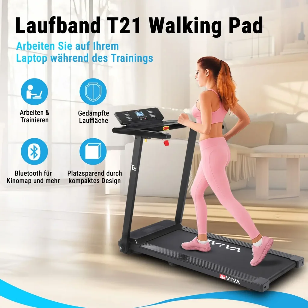 AsVIVA 2in1 – Walk & Run Loopband T21 – Compacte bouwwijze
