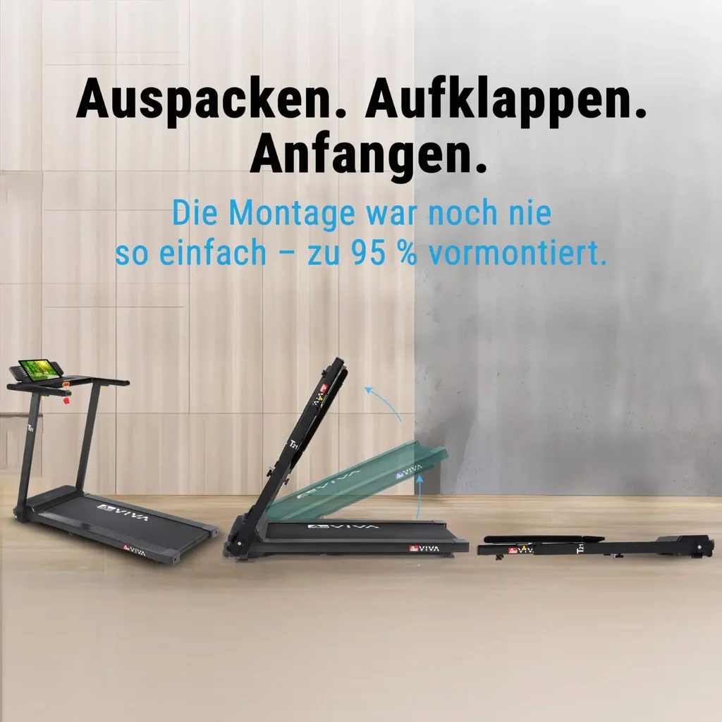 AsVIVA 2in1 – Walk & Run Loopband T21 – Compacte bouwwijze & montage