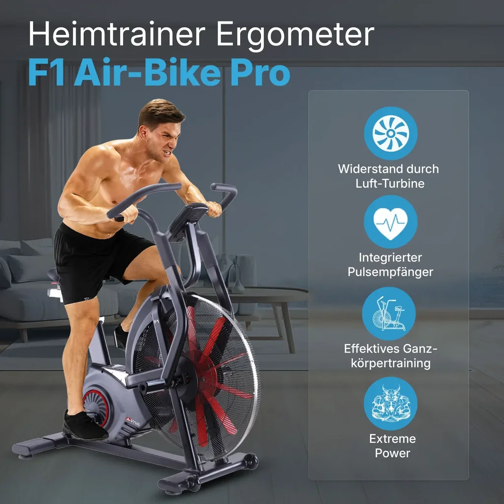 AsVIVA Air Bike semi-professionele hometrainer F1 – Luchtweerstand