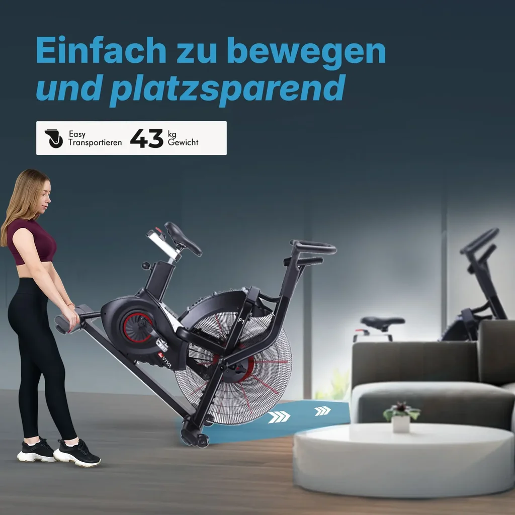 AsVIVA Air Bike semi-professionele hometrainer F1 – Luchtweerstand & ruimtebesparend