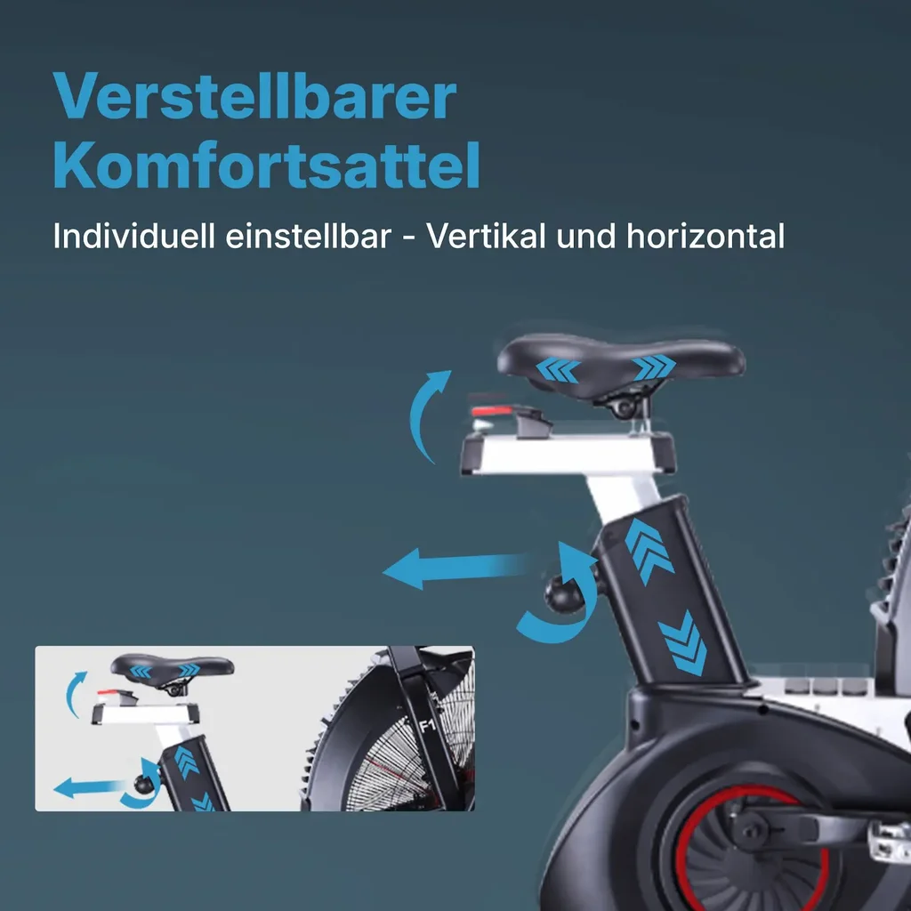 AsVIVA Air Bike semi-professionele hometrainer F1 – Luchtweerstand & verstelbaar