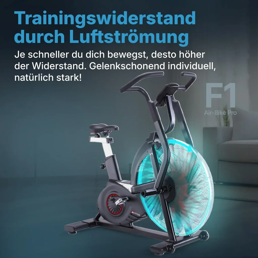 AsVIVA Air Bike semi-professionele hometrainer F1 – Luchtweerstand (3)