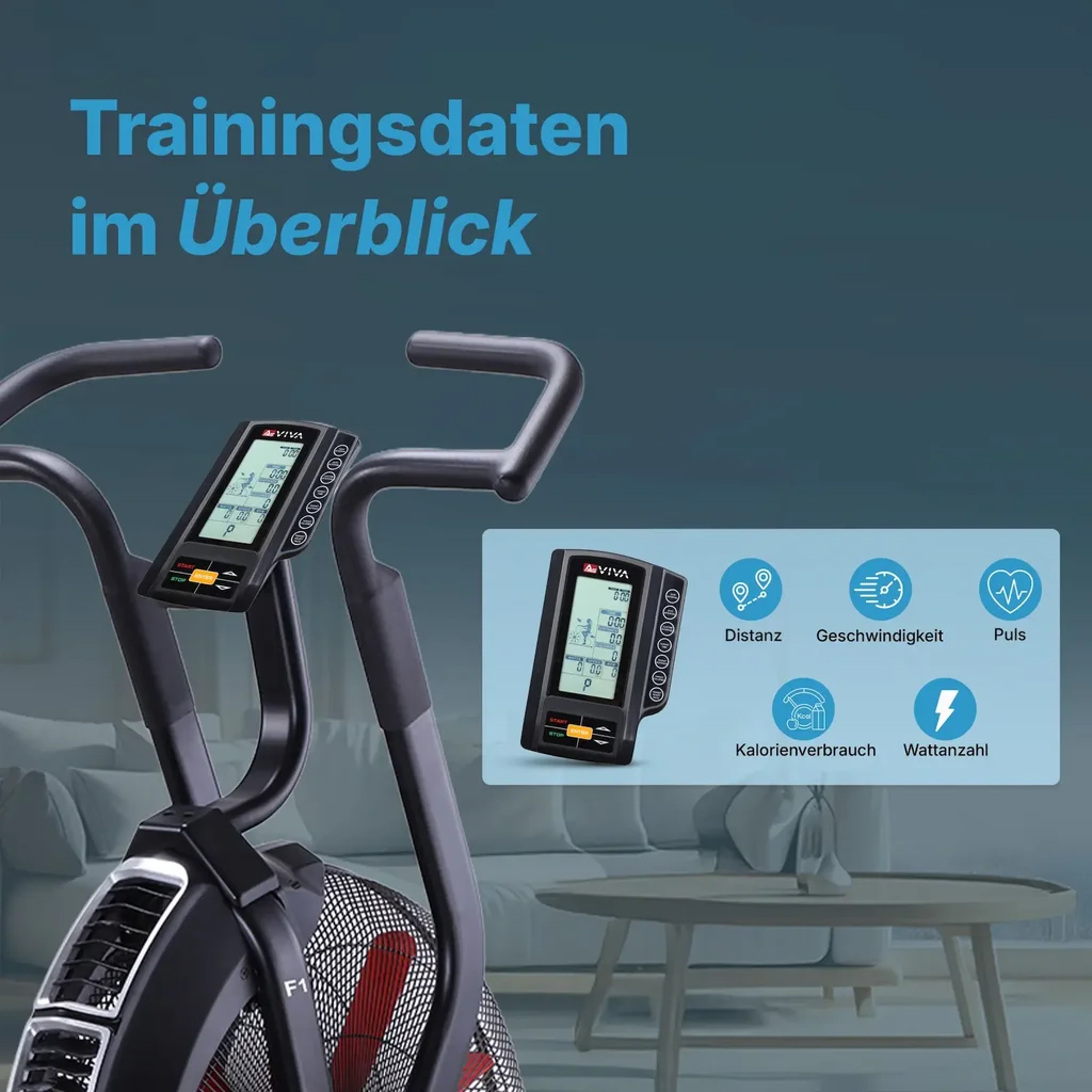 AsVIVA Air Bike semi-professionele hometrainer F1 – Luchtweerstand (4)