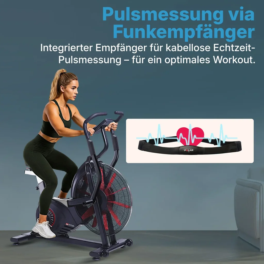 AsVIVA Air Bike semi-professionele hometrainer F1 – Luchtweerstand (5)