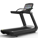 Groot 23,5 inch HD-touchscreen van de AsVIVA loopband T22 Studio Pro in vooraanzicht