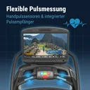 Hartslagmeting via borstband tijdens de training op de AsVIVA loopband T22 Studio Pro