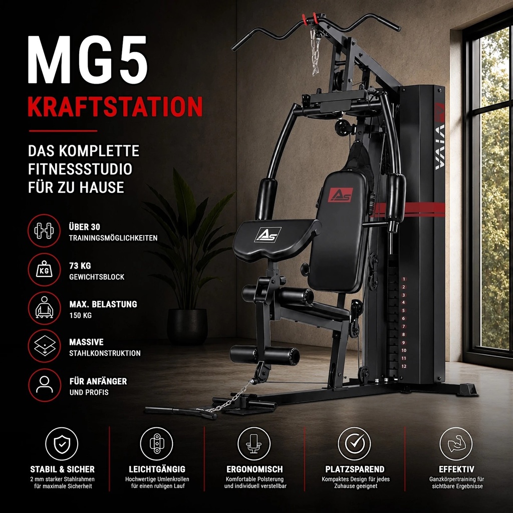 AsVIVA MG5 Pro krachtstation – complete sportschool voor thuis