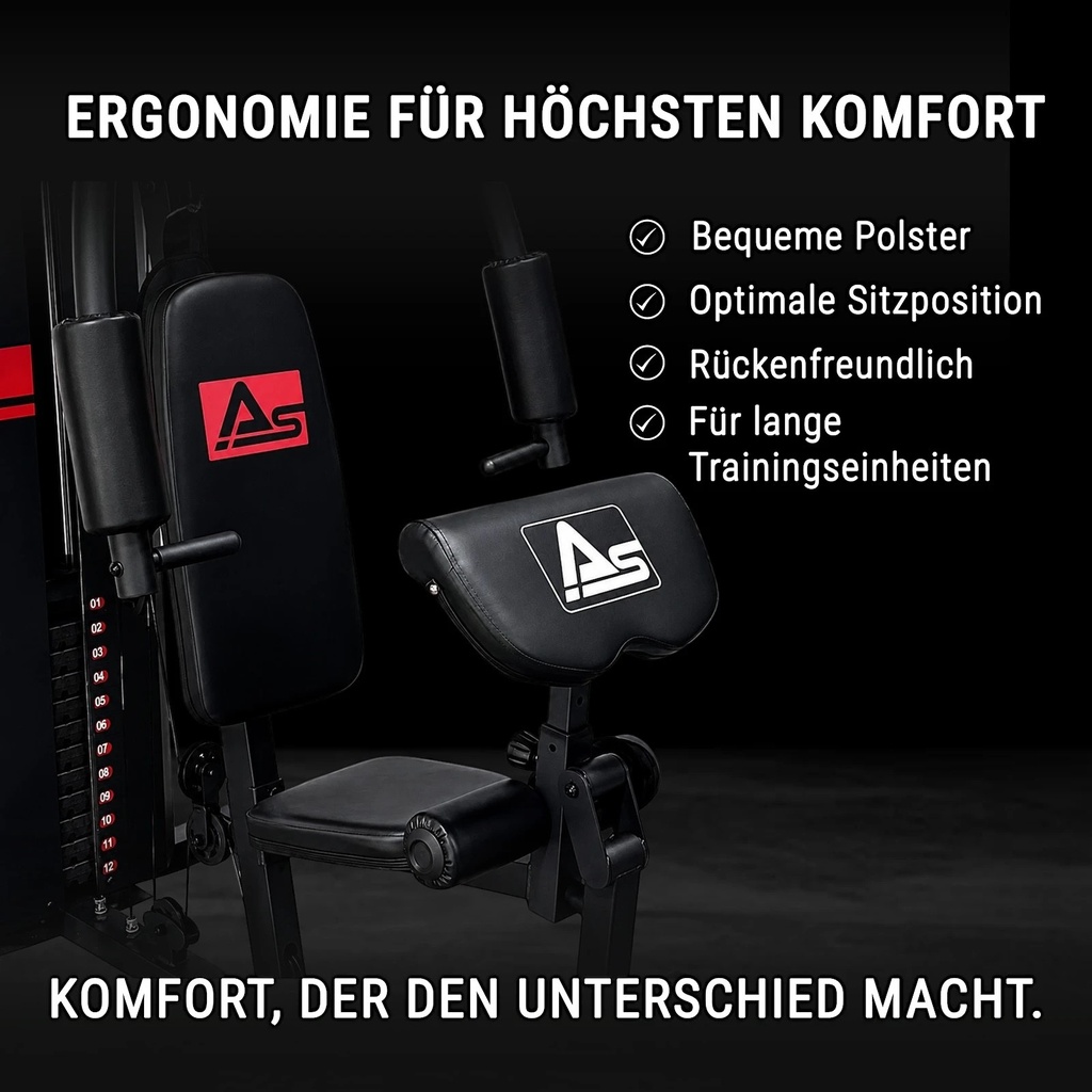 Kraftstation Multi-Gym MG5 Pro – Ergonomie Polsterung