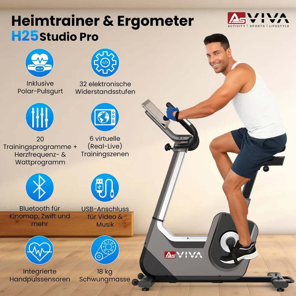 Ergometer Studio Pro H25 – Heimtrainer Detailansicht