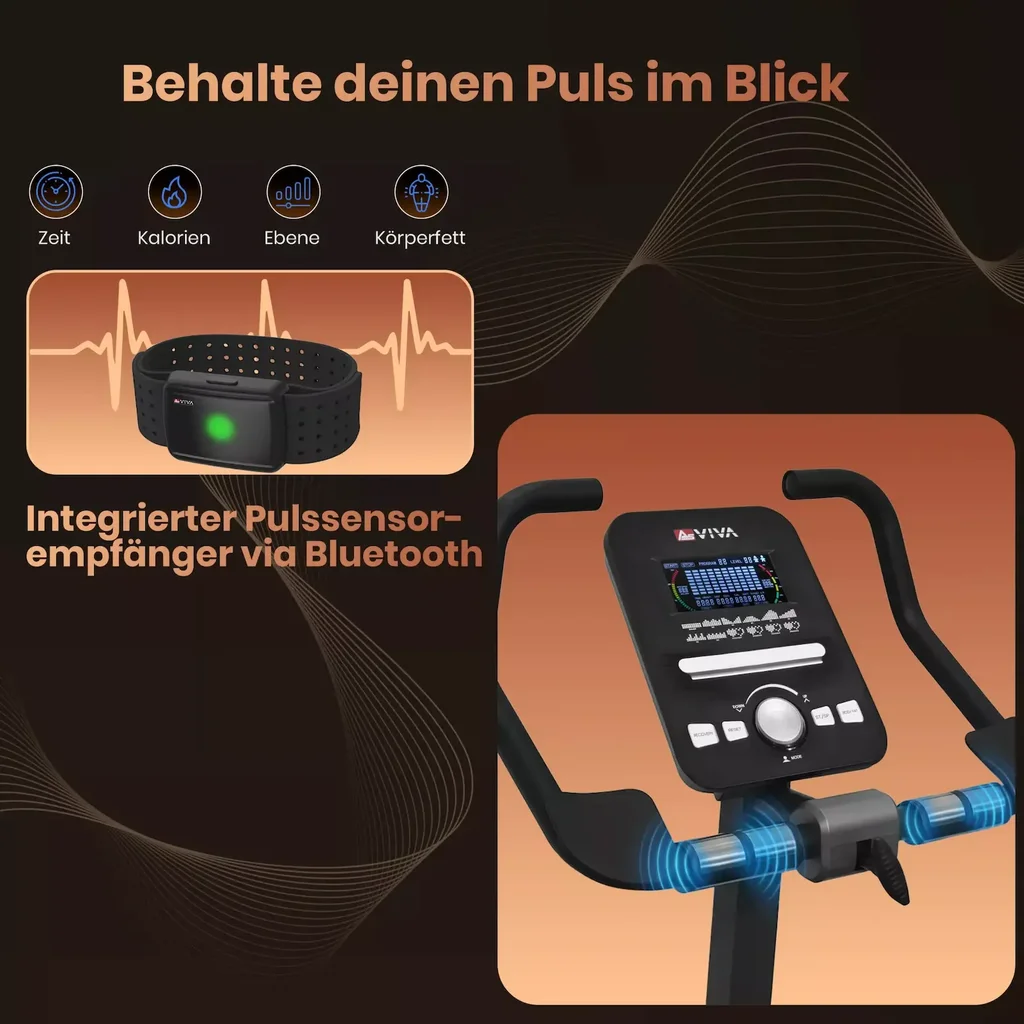 Ergometer Smart Fit H22 – Heimtrainer Grau Handpulssensoren