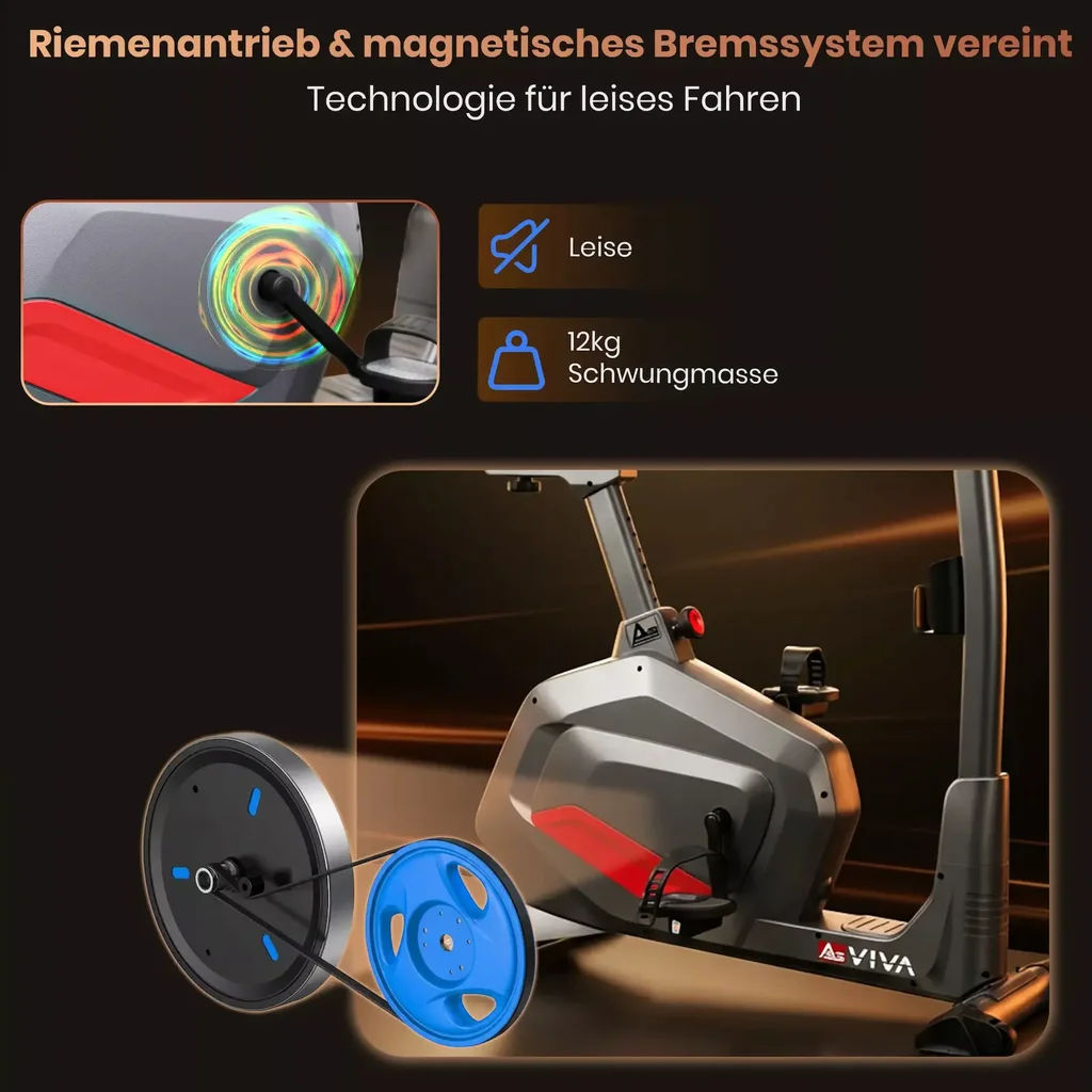Ergometer Smart Fit H22 – Heimtrainer Grau Riemenantrieb Magnetbremse