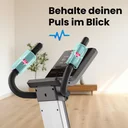 Handpulssensoren op het stuur van de AsVIVA ergometer H25 Studio Pro voor het meten van de hartslag