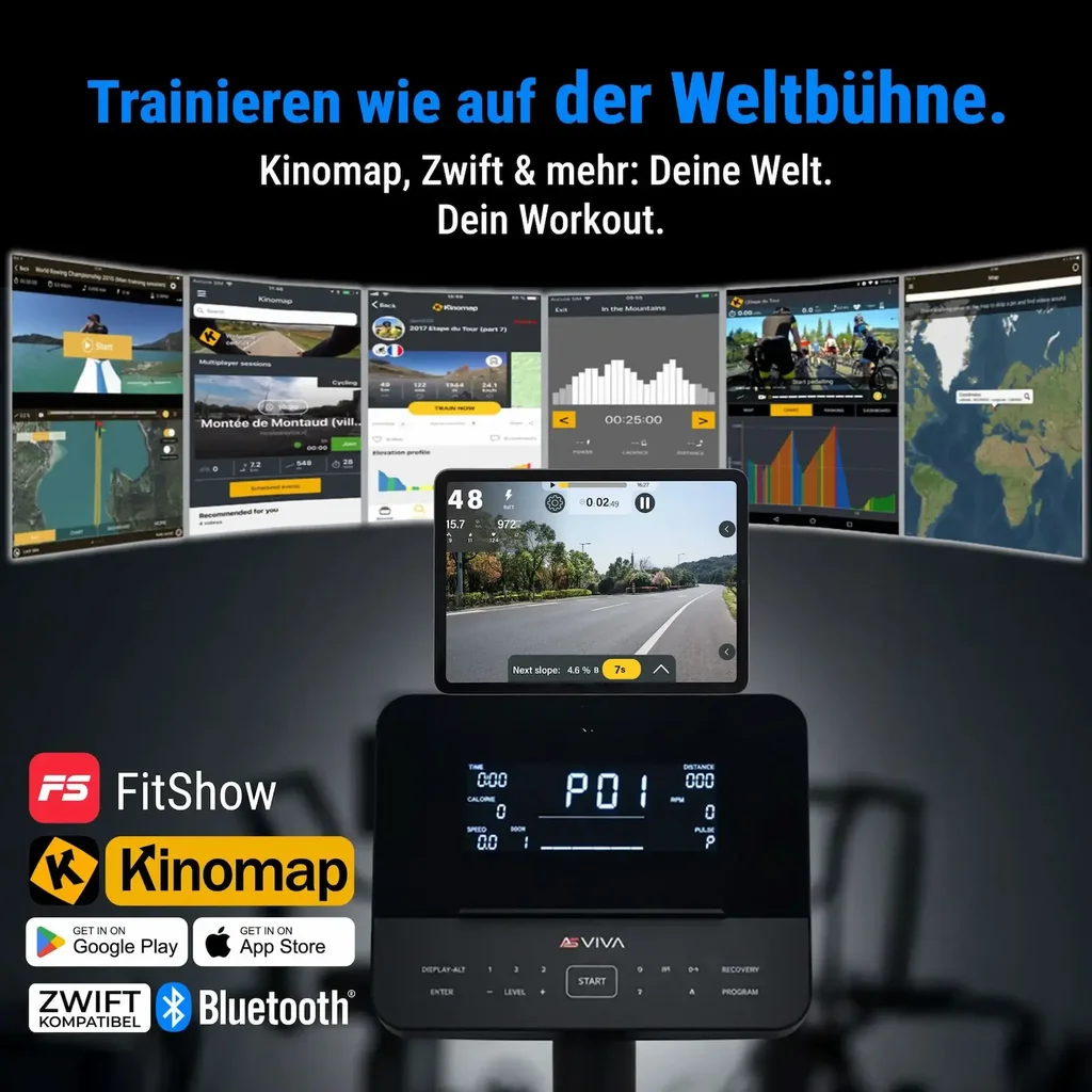 AsVIVA 2in1 Lig-ergometer met armtrainer R7 – Multimediafunctie