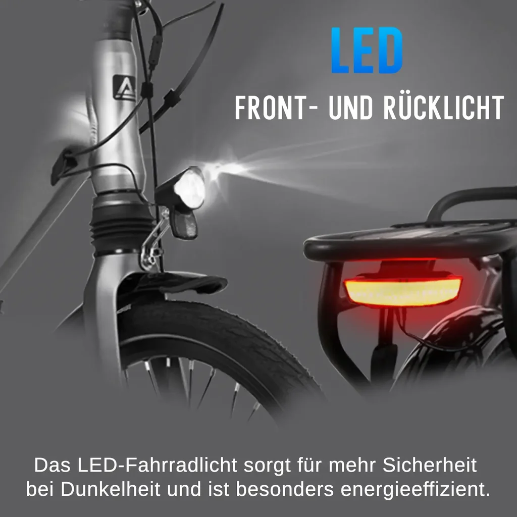 E-Bike Klapprad Stadtfalter B13 – Faltrad LED