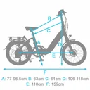 AsVIVA E-Bike vouwfiets Stadtfalter B13 – Afmetingen