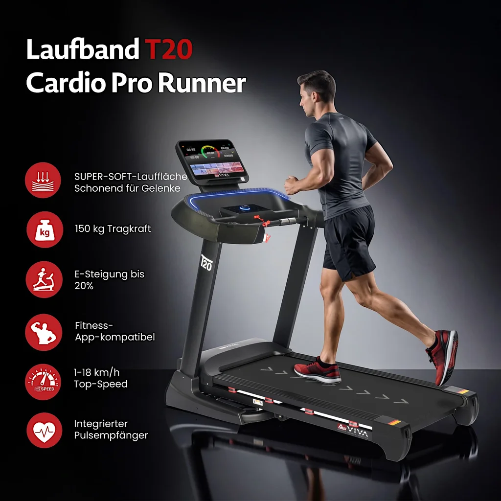 Laufband T20 Cardio Pro Runner – Detailansicht