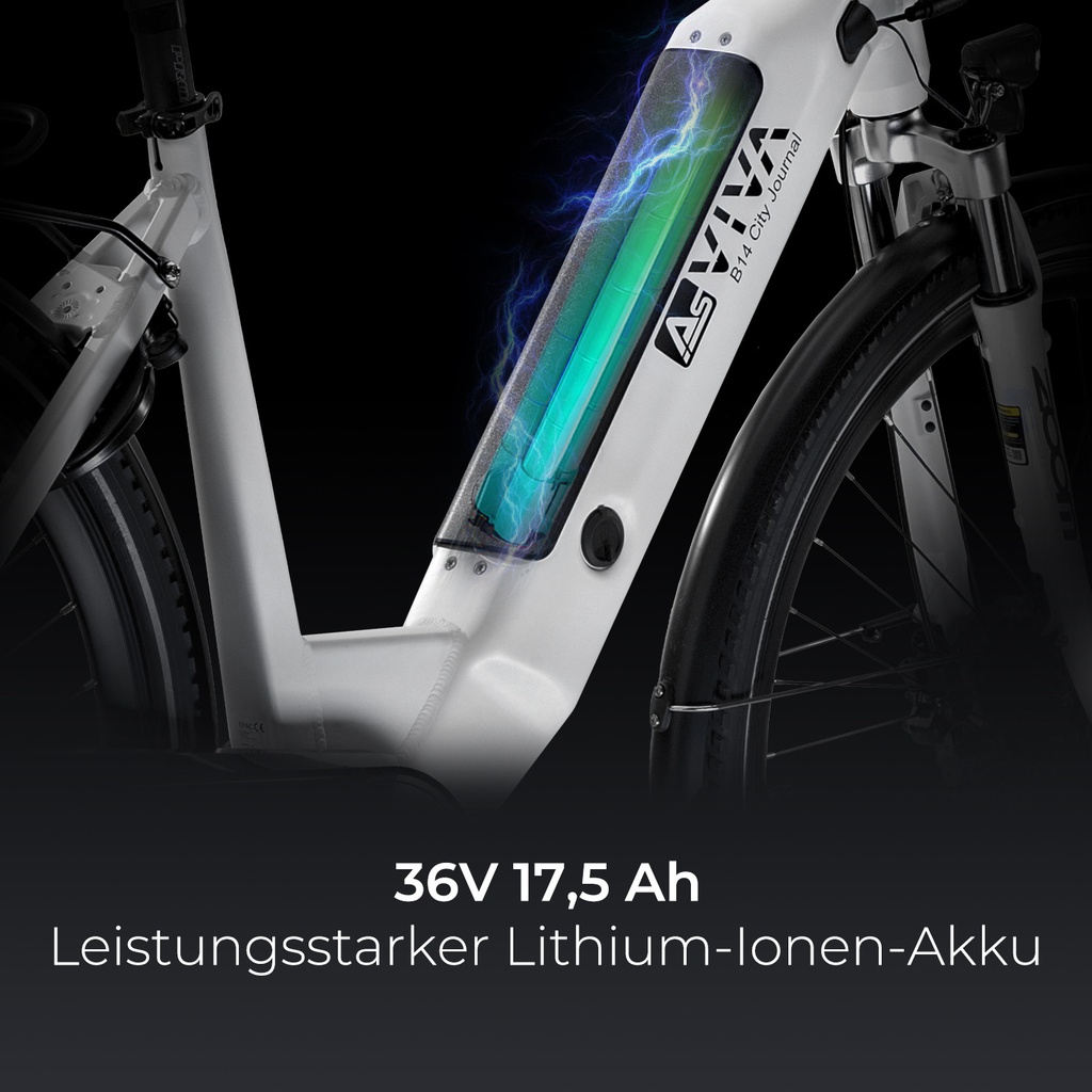 AsVIVA City E-Bike Stadtfalter B14 – Grijs/Wit – Weergave 4