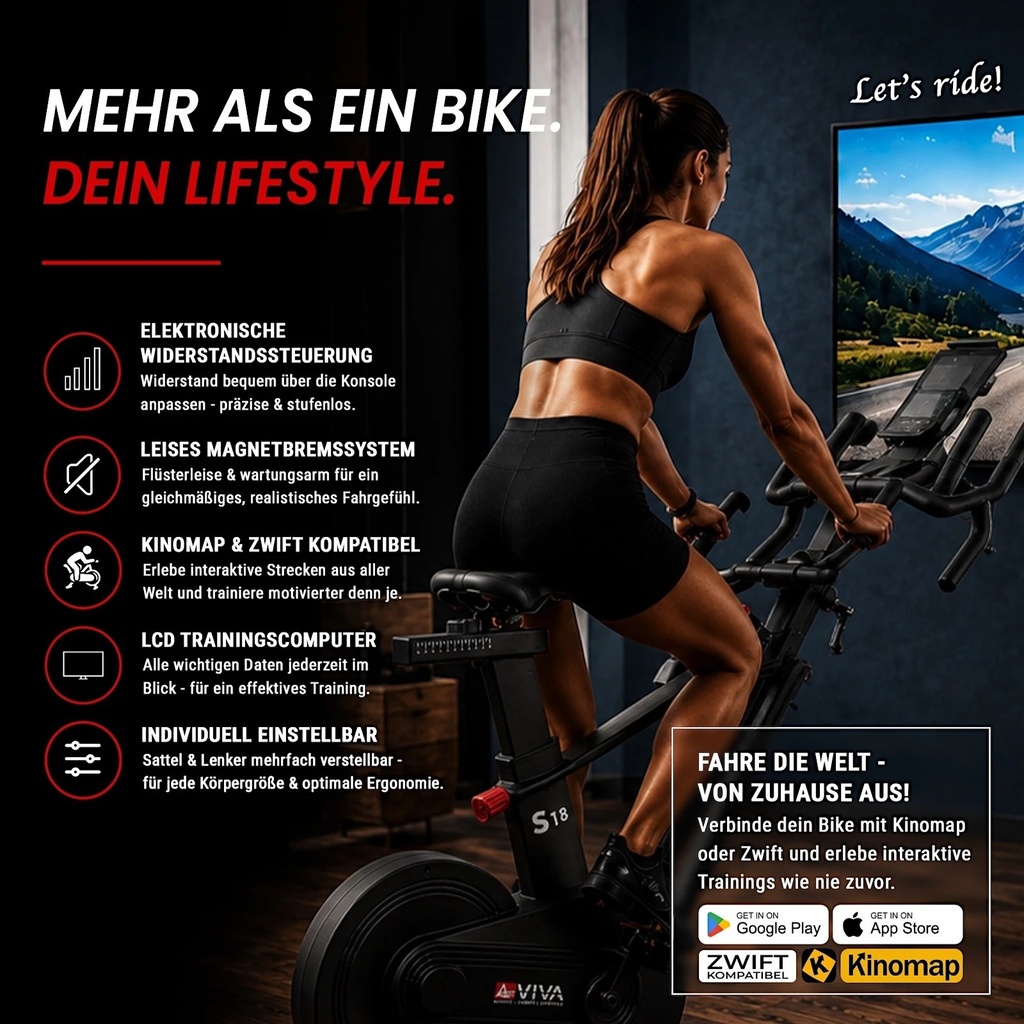 AsVIVA Speedbike Power S18 Pro – Kinomap-verbinding & Zwift-verbinding