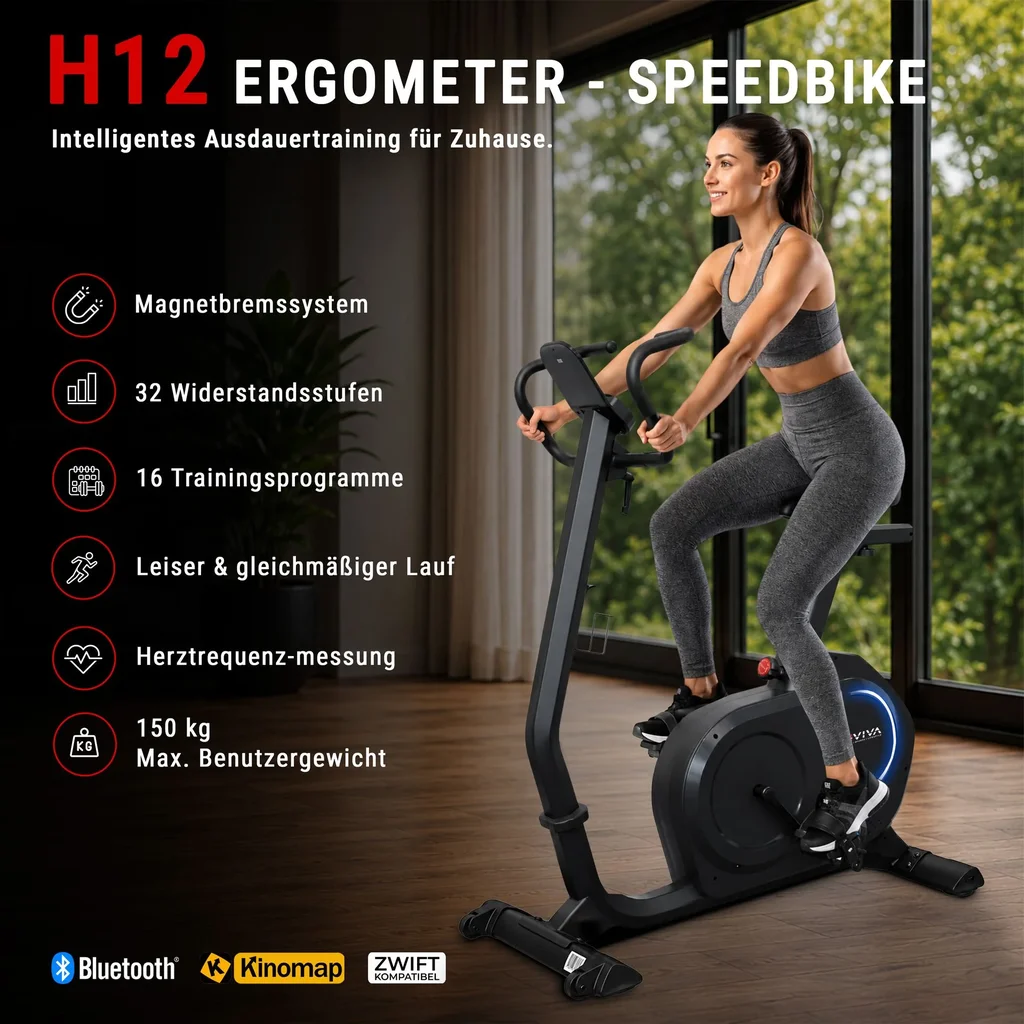 Ergometer Heimtrainer LED H12 Tiefeinsteiger – 3000x3000