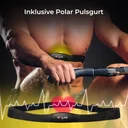 AsVIVA roeimachine RA10 Pro in de studio inclusief Polar hartslagband voor nauwkeurige hartslagmeting tijdens de training
