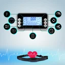 LCD-display van de AsVIVA roeimachine RA10 Pro toont trainingswaarden zoals tijd, roeislagen en calorieën