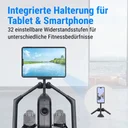 Geïntegreerde tablet- en smartphonehouder op de AsVIVA roeimachine RA12 voor training met apps