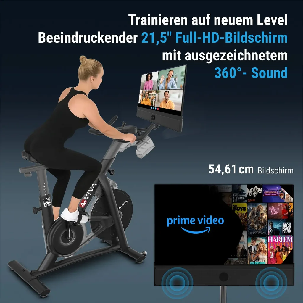 Groot display van de AsVIVA Speedbike S11S toont alle wichtige trainingswaarden overzichtelijk