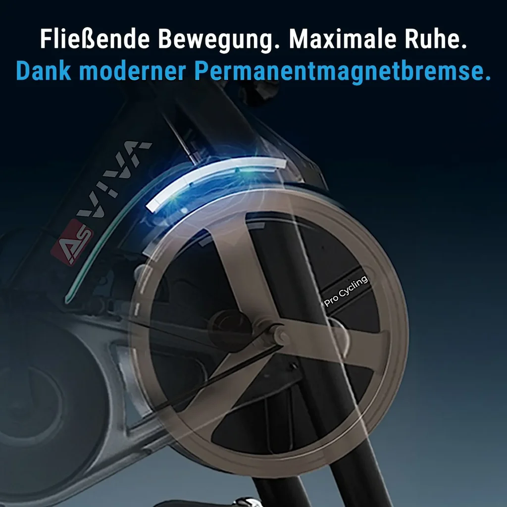 Onderhoudsarme magneetrem van de AsVIVA Speedbike S11S voor een stille en rustige loop