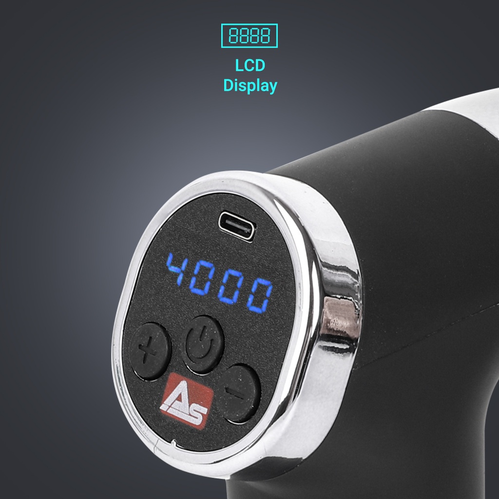 Massagepistool MGN2 zwart – lcd-display